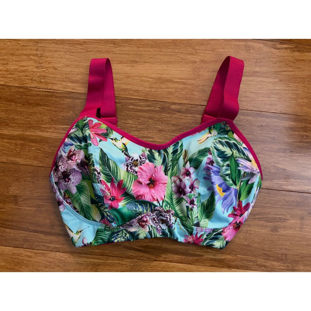 Pour Moi Energy Empower underwire sports bra 32DD floral print